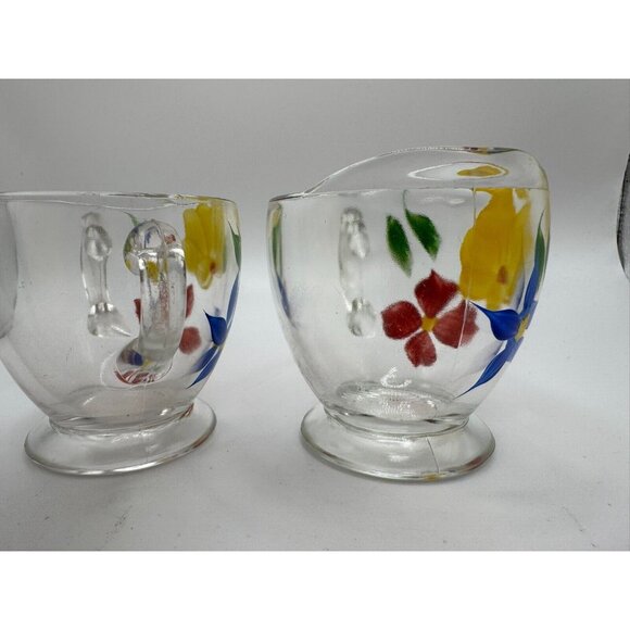 Vintage Bartlett Collins Creamer Sugar Bowl Floral Yellow Blue Gay Fad 50’s Vtg - Picture 3 of 9